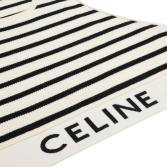 Authentic Celine Racerback Classic Striped Crop Top NWOT - Picture 3 of 3